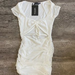 Pretty Little Thing white cutout dress :)
